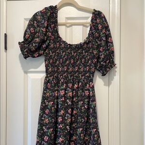 Hill House Black Floral Midi Dress